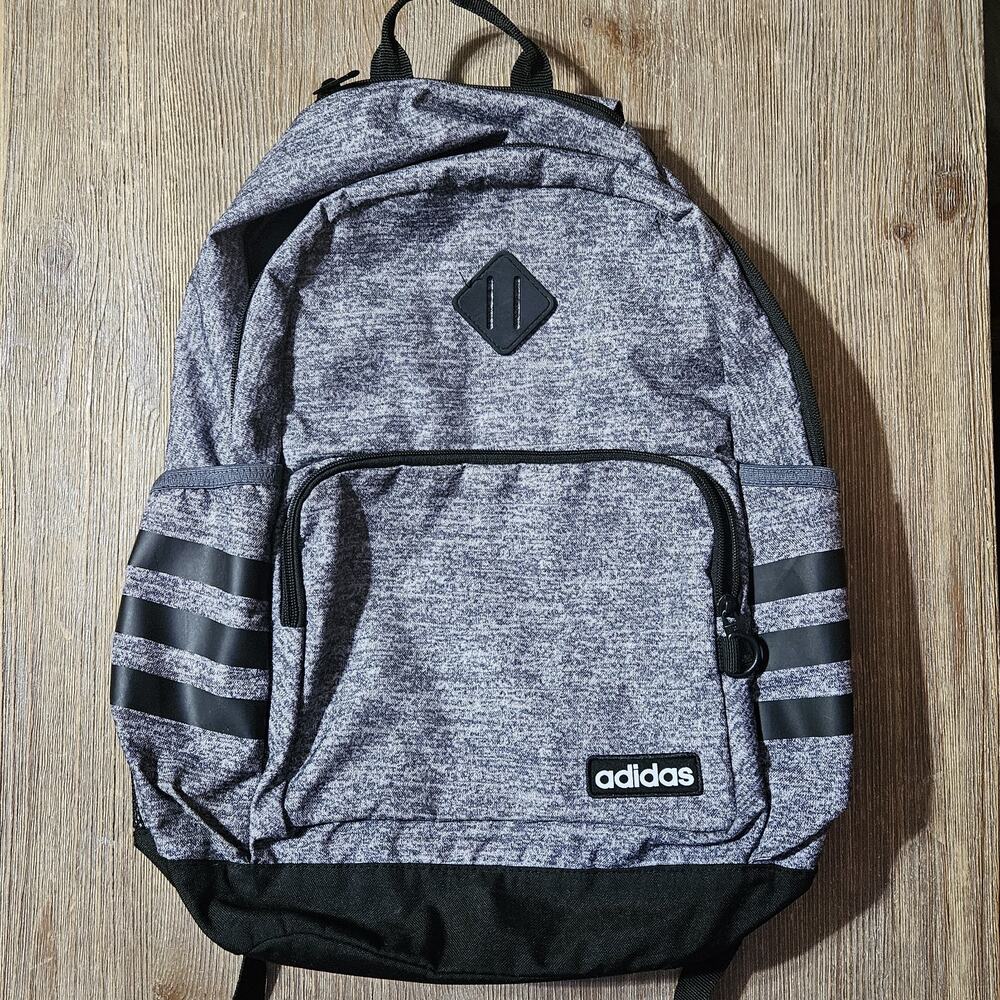 Adidas Classic 3S 4 Backpack Jersey Onix Grey Black School Laptop Bag Used